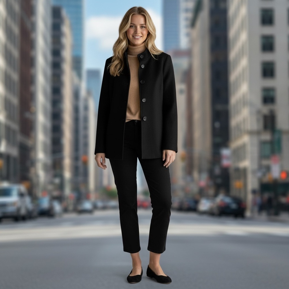 Vintage Sutton Studio for Bloomingdales Black‎ Double Faced Wool Cashmere Jacket